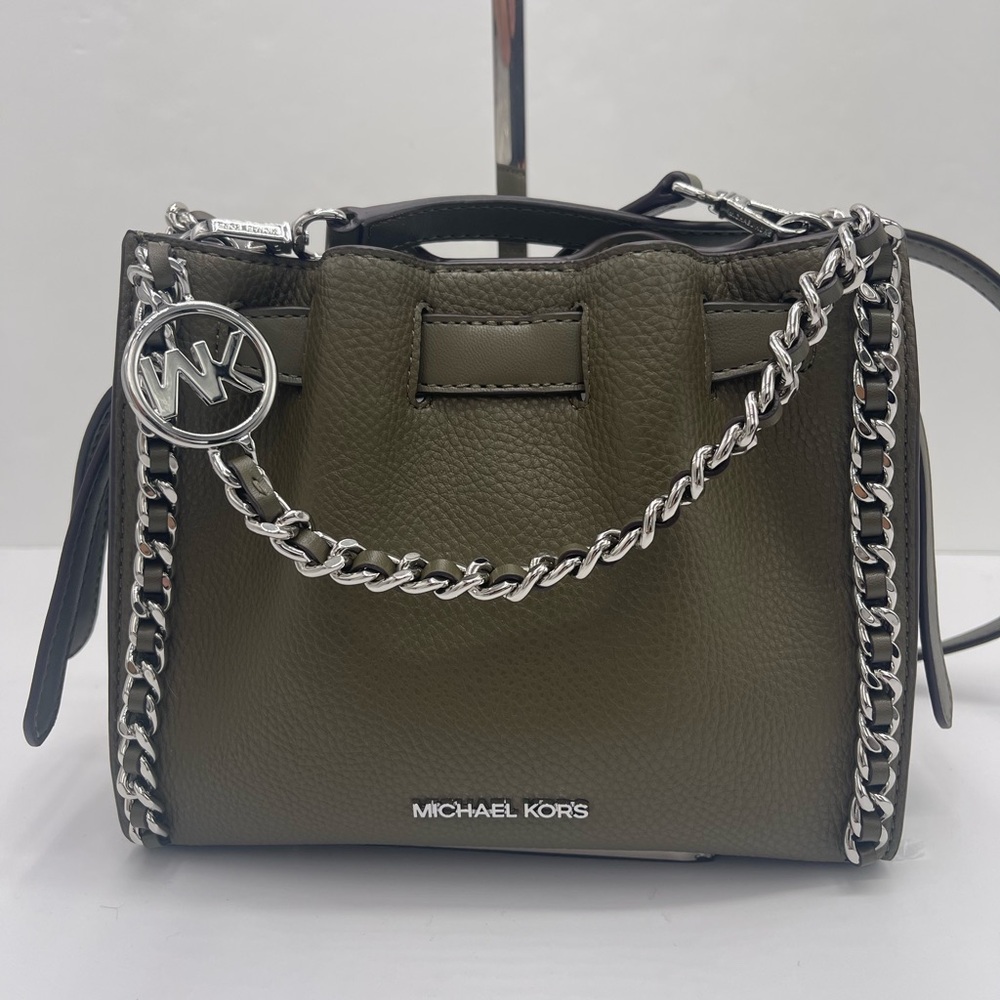 MICHAEL KORS Mina Small Chain Convertible Crossbody XBody Bag
Olive Belted Chain - Picture 2 of 16